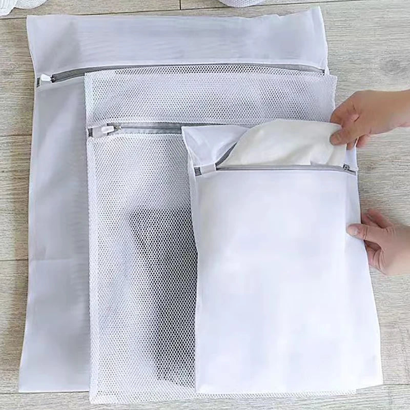 White Durable Large Washing Laundry Bag Mesh Organizer Net
