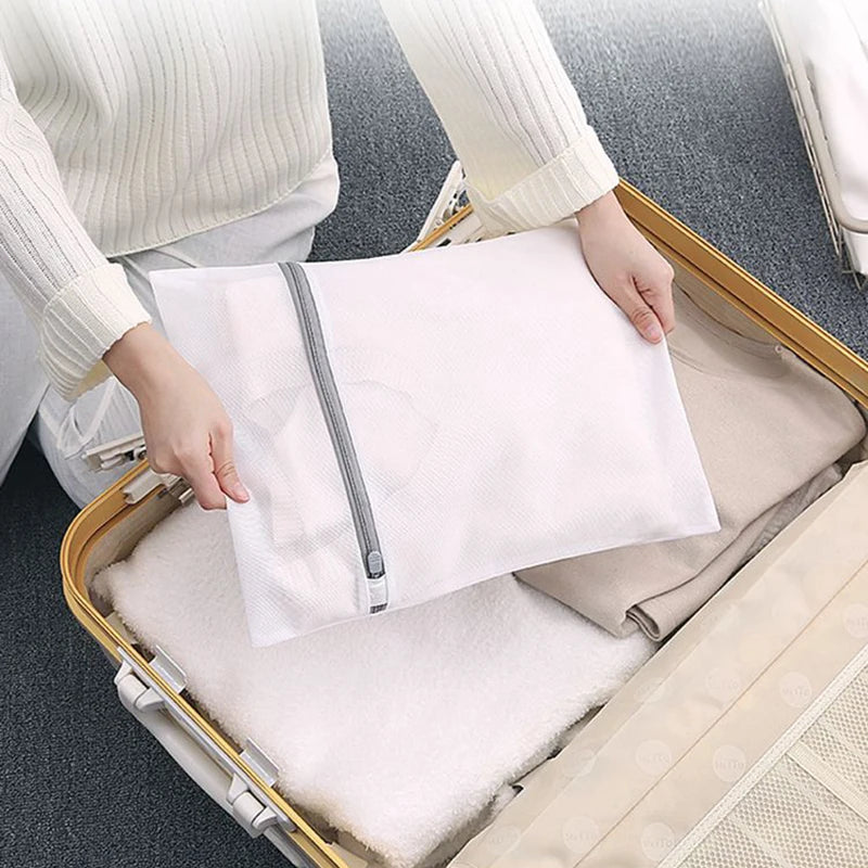 White Durable Large Washing Laundry Bag Mesh Organizer Net