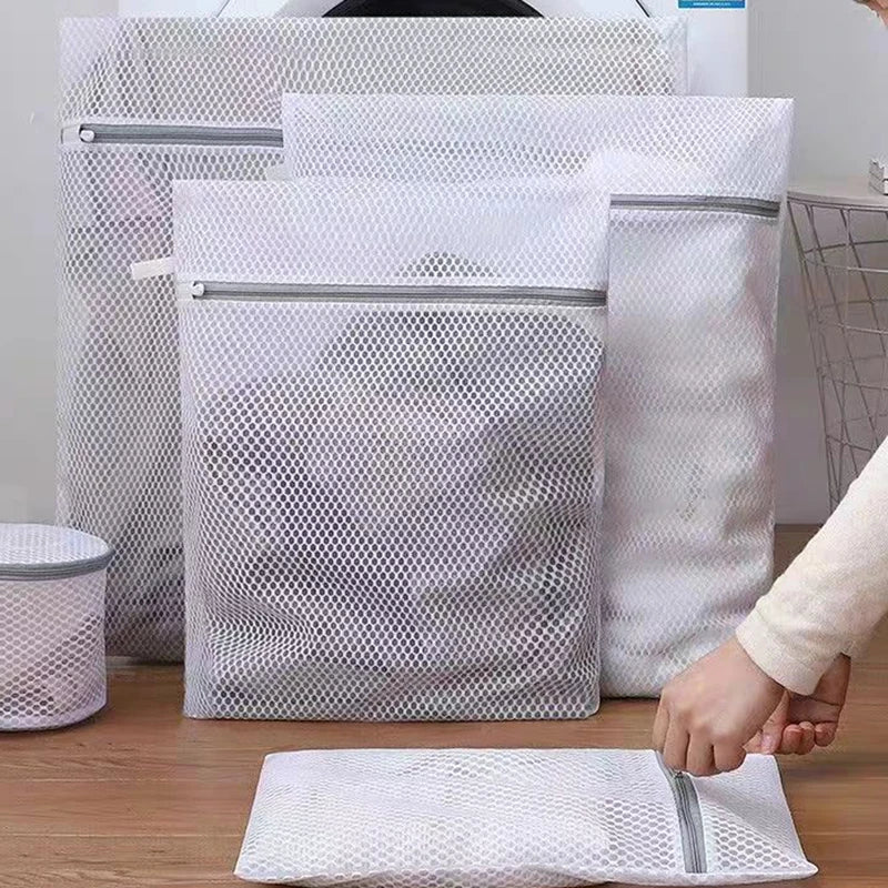 White Durable Large Washing Laundry Bag Mesh Organizer Net
