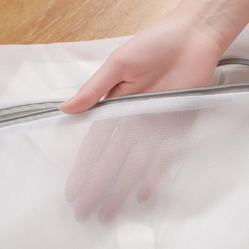 White Durable Large Washing Laundry Bag Mesh Organizer Net